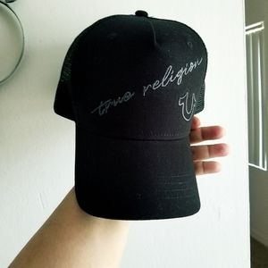 True Religion Black Trucker Hat